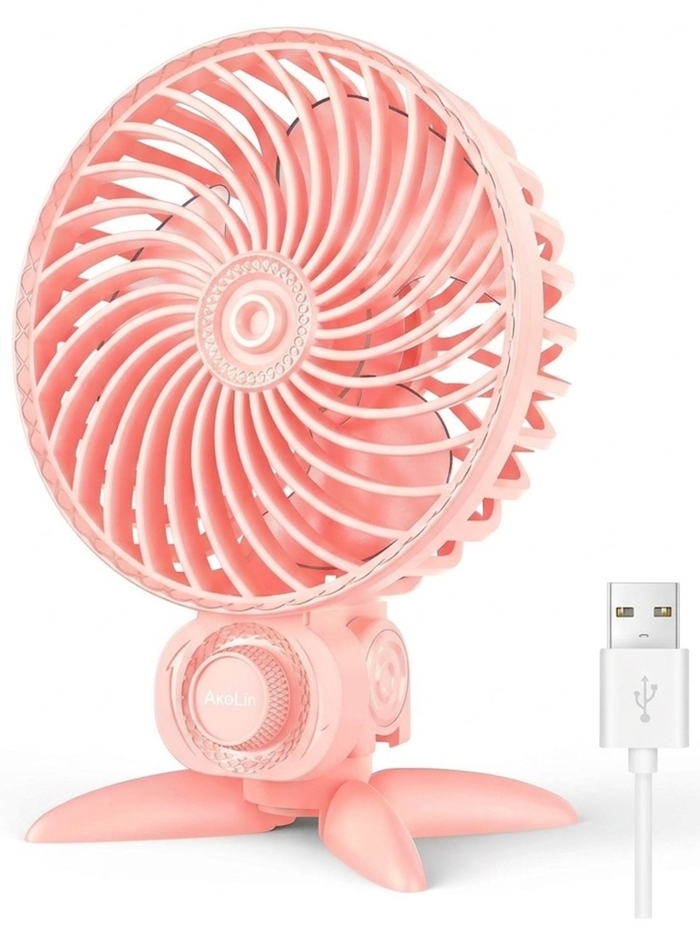 NEW Portable Pink USB Desk Fan - Compact Home Office Cooling